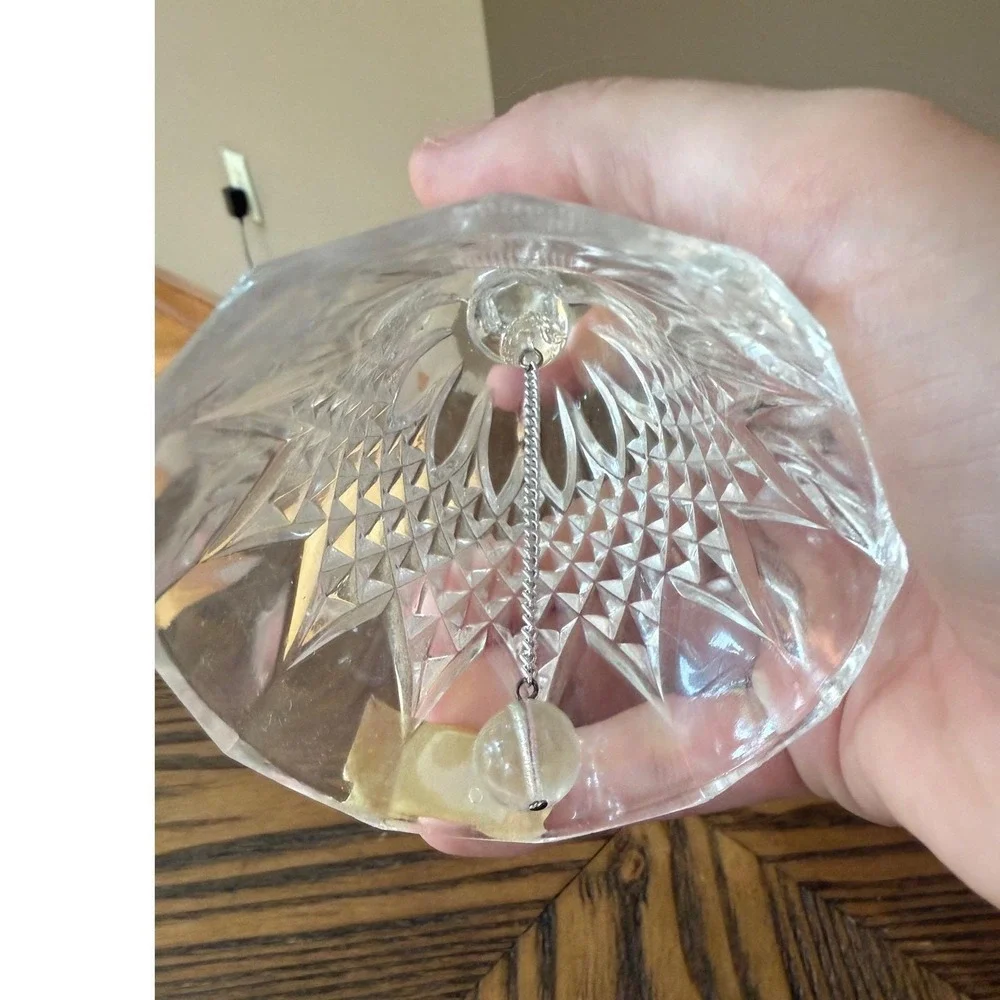 Vintage West German Lead Crystal Bell Handcut 24% PbO Floral Cut Midcentury